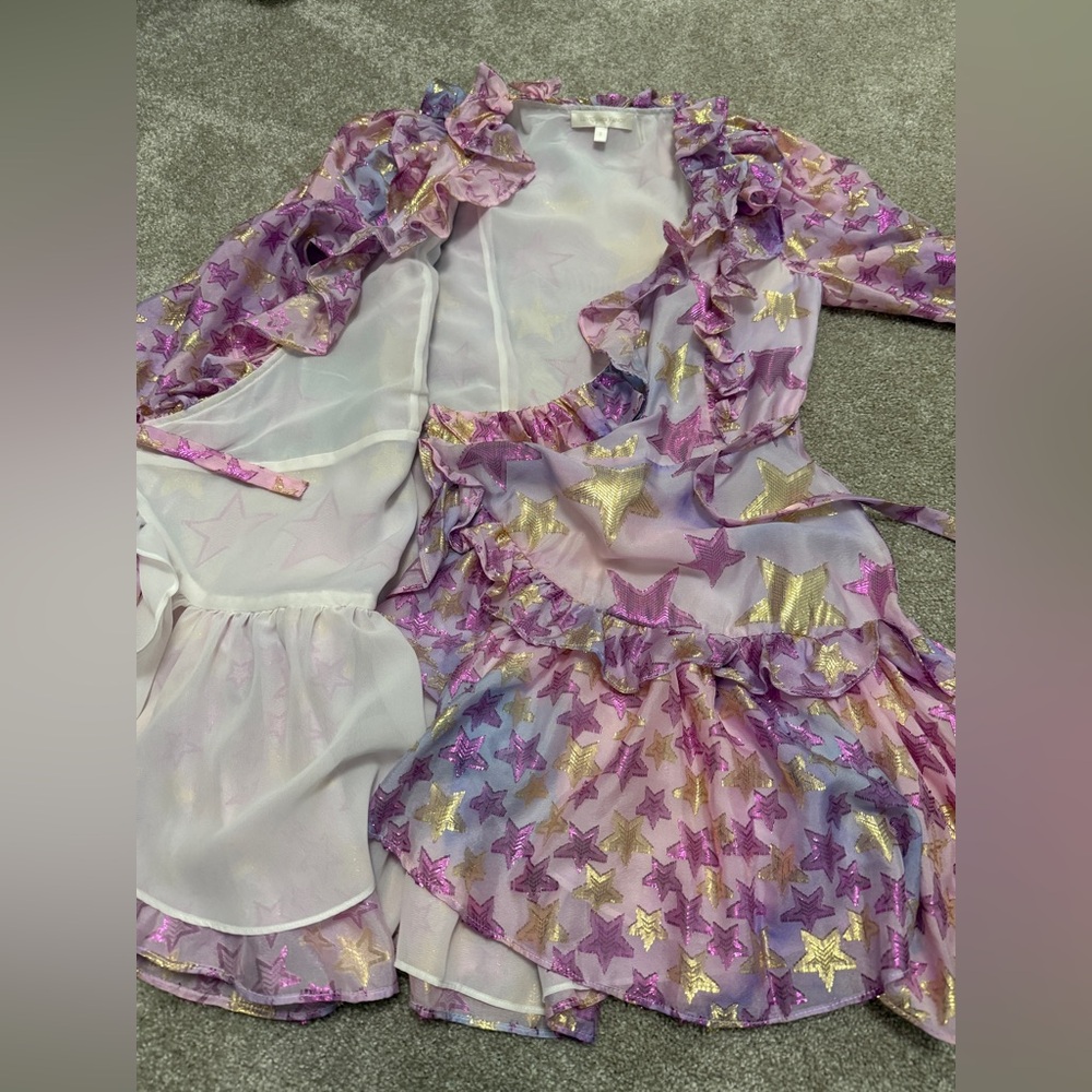 🎀 LoveShackFancy - Findlay Wrap Dress w Stars - size 2 - Pristine Condition 🎀 - Picture 12 of 13